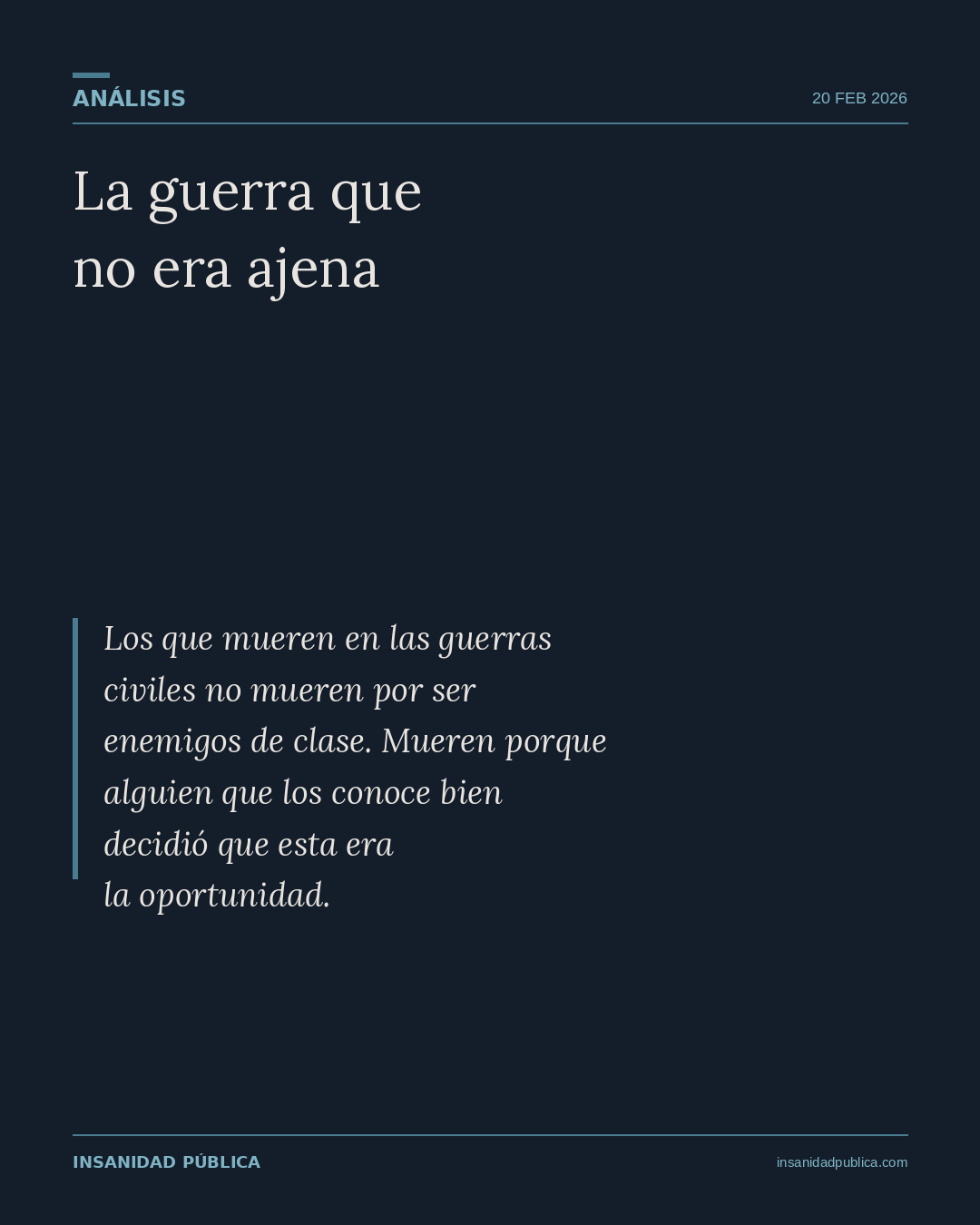 La guerra que no era ajena